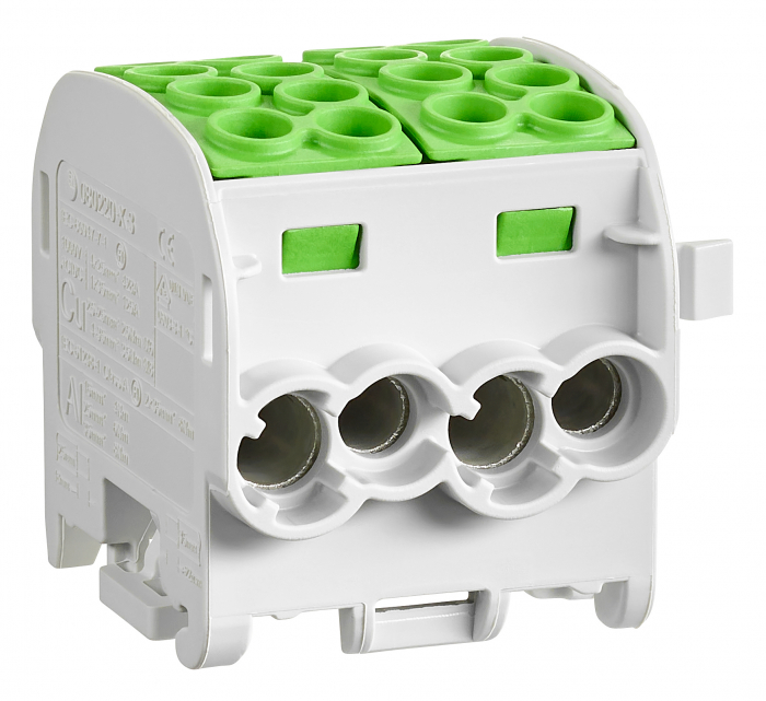 Clema de derivatie Cu-Al 35mmp 4 intrari - 4 iesiri galben/verde Schrack IKA26232 [3]
