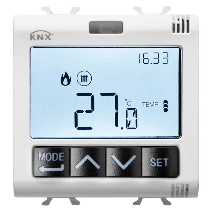 Cronotermostat + control umiditate 2M Gewiss Chorus KNX alb MAT GW15795H [1]