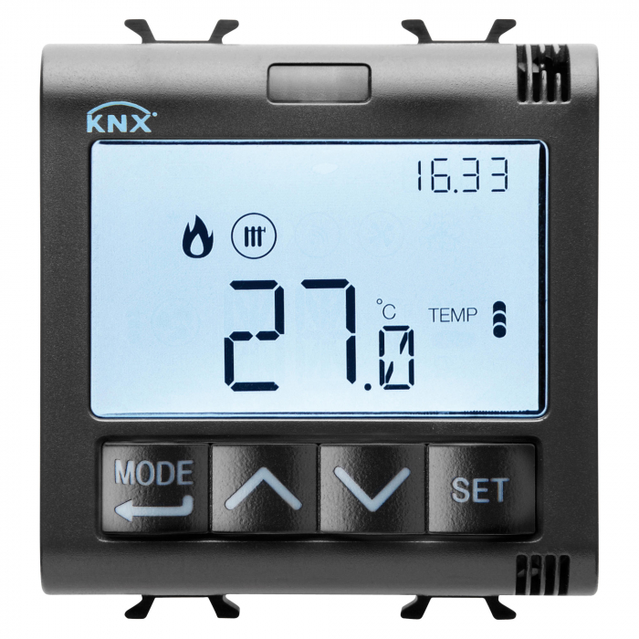 Cronotermostat + control umiditate 2M Gewiss Chorus KNX negru GW12795H [1]