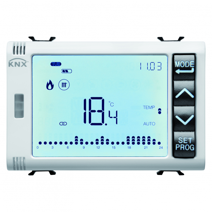 Cronotermostat + control umiditate 3M Easy Gewiss Chorus alb MAT GW15794H [1]
