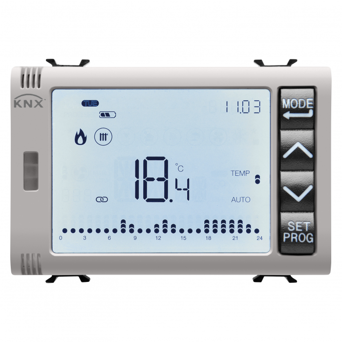 Cronotermostat + control umiditate 3M Easy Gewiss Chorus bej MAT GW13794H [1]