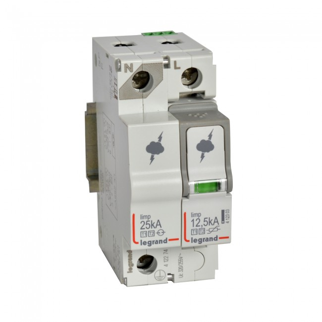 Descarcator supratensiune SPD T1+T2 12,5kA 1P+N stanga Legrand 412274 [1]