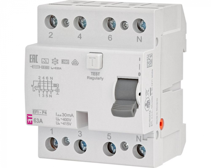 Diferential RCCB 63A 3P+N 30mA 10kA tip A Eti 002061513 [1]