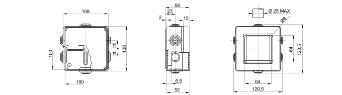 Doza de legatura,derivatie PT cu presetupe Gewiss IP55 GW44004 [2]