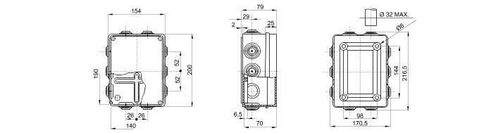 Doza de legatura,derivatie PT cu presetupe Gewiss IP55 GW44007 [2]