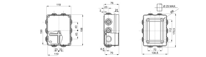 Doza de legatura PT cu presetupe suruburi plastic Gewiss IP55 GW44026 [2]