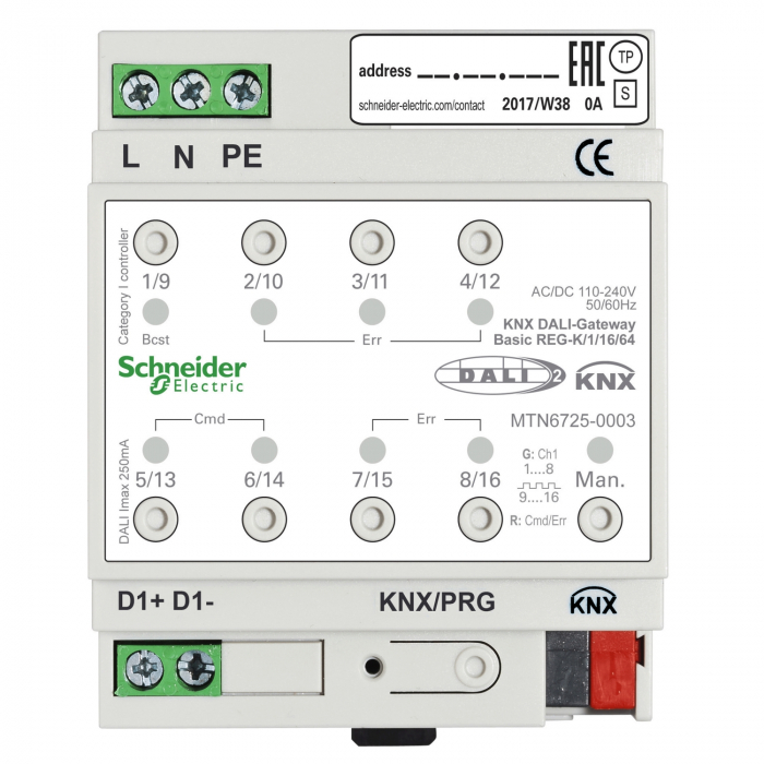 Gateway Basic KNX DALI REG-K/1/16/64 Schneider MTN6725-0003 [1]