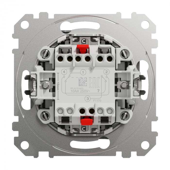 Intrerupator cap cruce cu led albastru Schneider Sedna aluminiu SDD113107L [3]