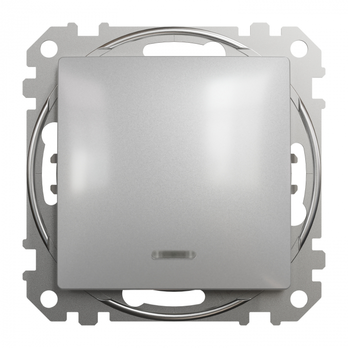 Intrerupator cap scara cu led albastru Schneider Sedna aluminiu SDD113106L [2]