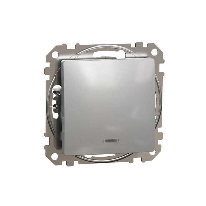 Intrerupator cap scara cu led albastru Schneider Sedna aluminiu SDD113106L [1]