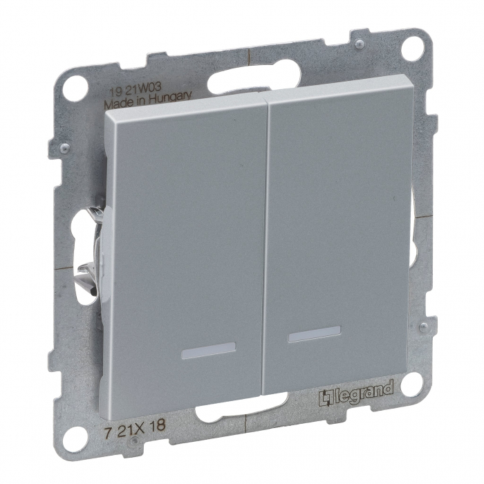 Intrerupator cap scara dublu cu led Legrand Suno aluminiu 721318 [1]