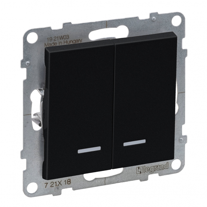 Intrerupator cap scara dublu cu led Legrand Suno negru 721418 [1]