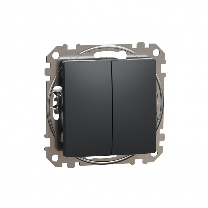 Intrerupator dublu cap scara Schneider Sedna antracit SDD114108 [2]
