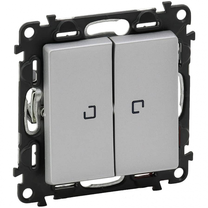 Intrerupator dublu cu led Legrand Valena Life aluminiu 752328 [1]