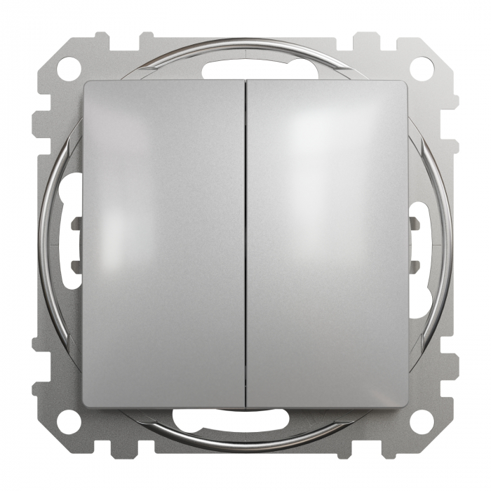 Intrerupator dublu Schneider Sedna aluminiu SDD113105 [2]