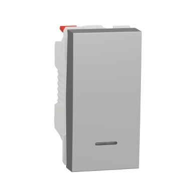 Intrerupator revenire cu led 1M Schneider Noua Unica aluminiu NU310630N [1]