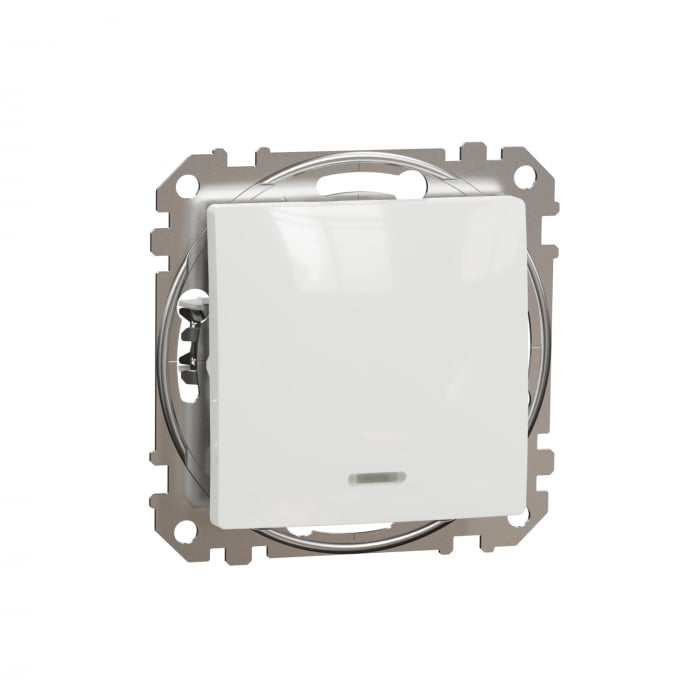 Intrerupator revenire cu led albastru Schneider Sedna alb SDD111111L [1]