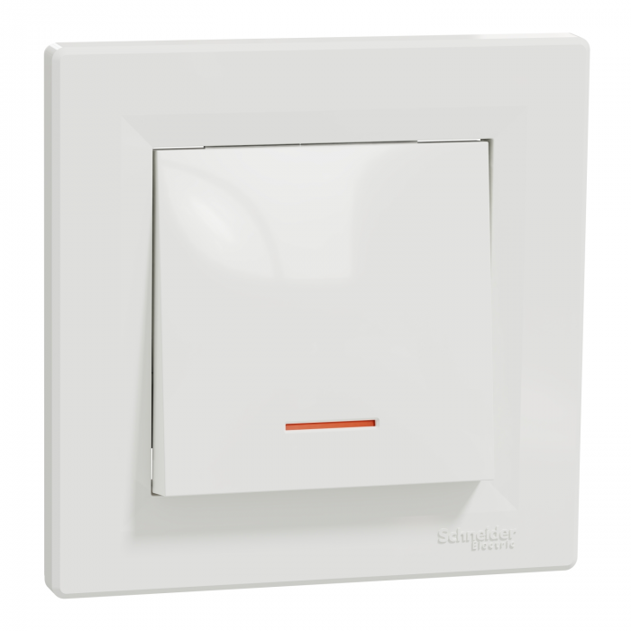 Intrerupator revenire cu led rosu Schneider Asfora alb EPH1600121 [1]