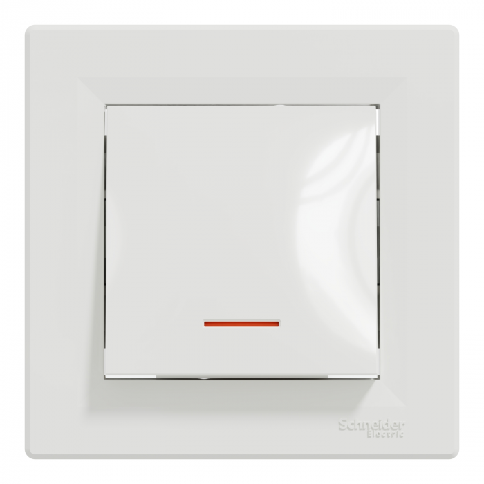 Intrerupator revenire cu led rosu Schneider Asfora alb EPH1600121 [2]