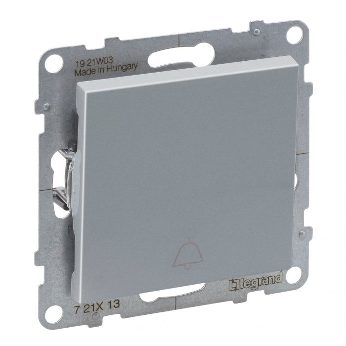 Intrerupator revenire cu simbol sonerie Legrand Suno aluminiu 721313 [1]