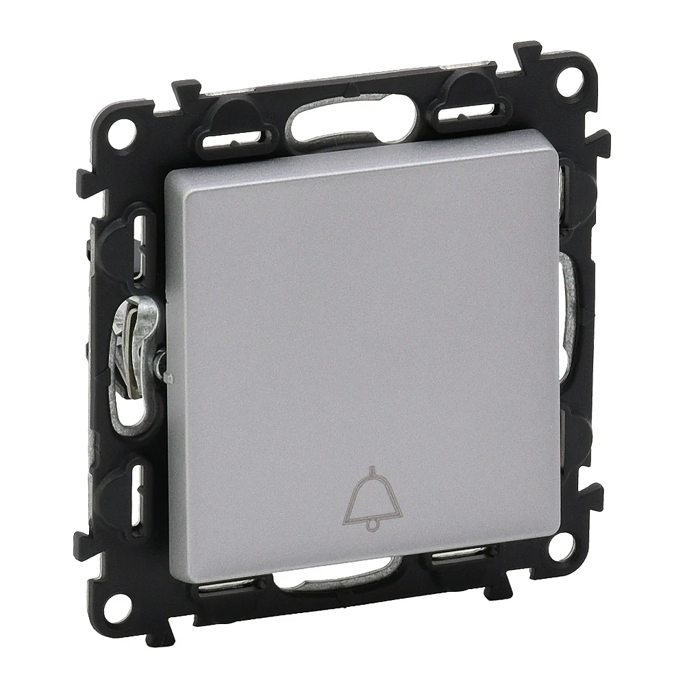 Intrerupator revenire cu simbol sonerie Valena Life aluminiu 752315 [1]