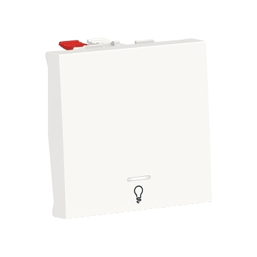 Intrerupator revenire simbol lumina cu led 2M Schneider Noua Unica alb NU320618LN [1]