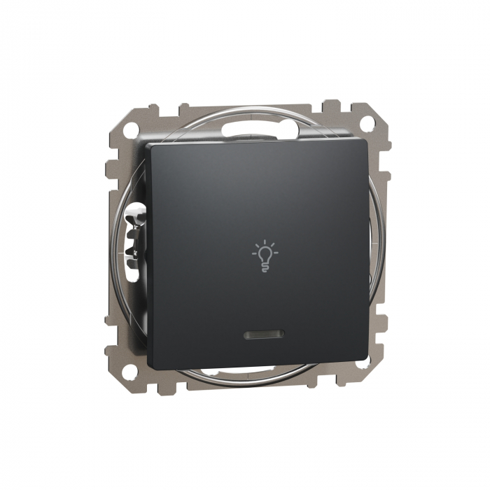 Intrerupator revenire simbol lumina cu led albastru Schneider Sedna antracit SDD114132L [2]