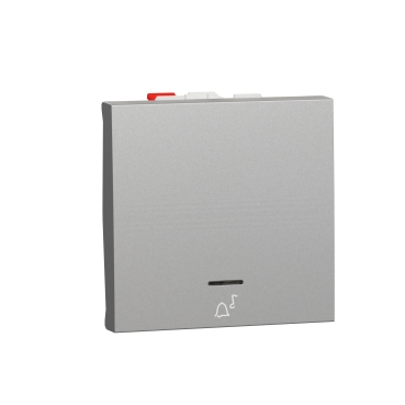 Intrerupator revenire simbol sonerie cu led 2M Schneider Noua Unica aluminiu NU320630CN [1]