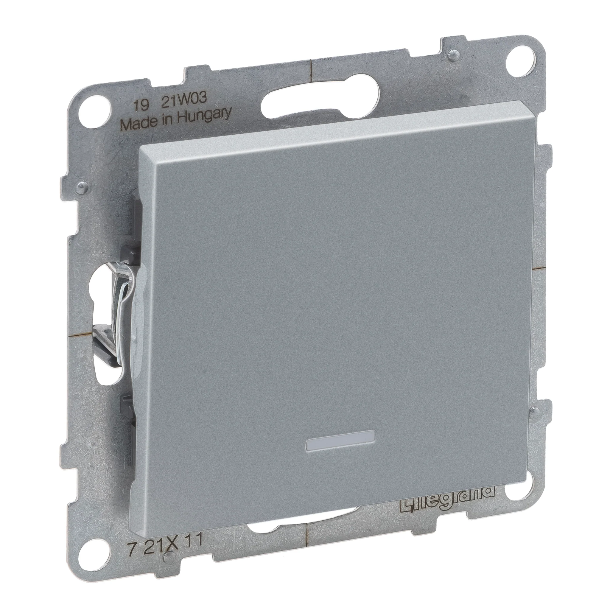Intrerupator simplu cu led Legrand Suno aluminiu 721311 [1]