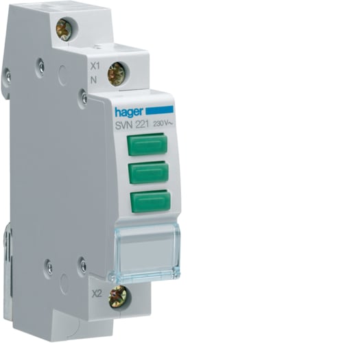 Lampa semnalizare 230V Hager 3Xverde SVN221 [1]