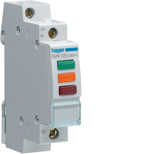 Lampa semnalizare 230V Hager rosu+verde+portocaliu SVN129 [1]