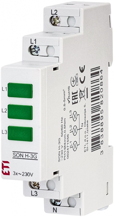 Lampa semnalizare 230V SON H-3G Eti 3Xverde 002471556 [1]
