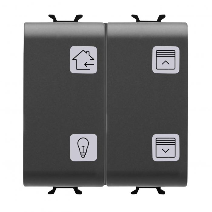 Panou cu simboluri 4 canale 2M Gewiss Chorus KNX negru GW12787 [1]