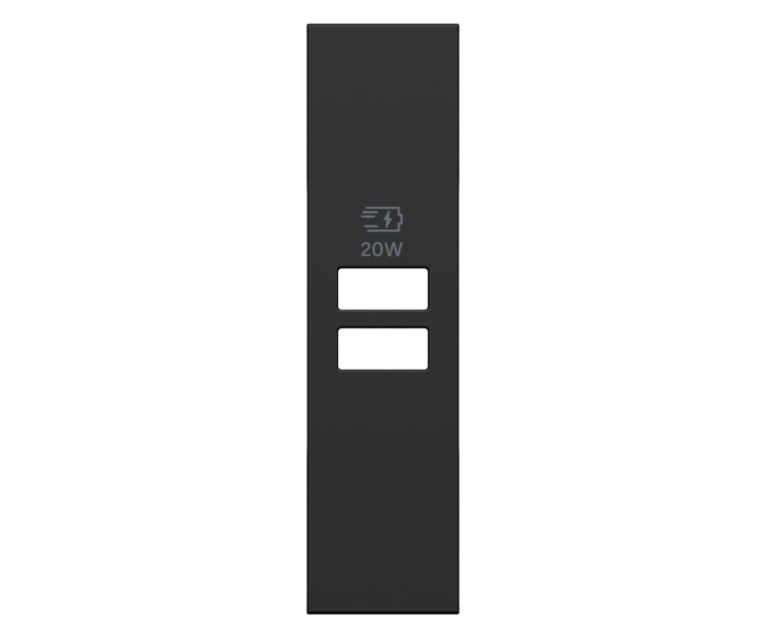 Placa priza USB pentru K4192AC, K4192CC 1M Living Now Bticino negru KG13PD [2]