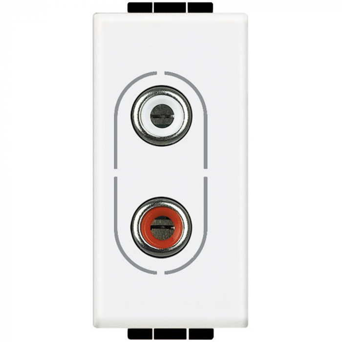 Priza audio RCA Living Light Bticino 1M alb N4281 [1]