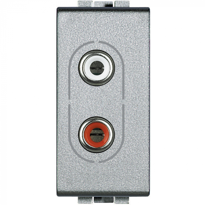 Priza audio RCA Living Light Bticino 1M aluminiu NT4281 [1]