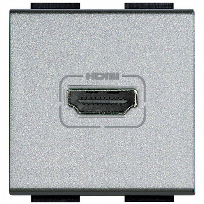 Priza conector HDMI Living Light Bticino 2M aluminiu NT4284 [1]