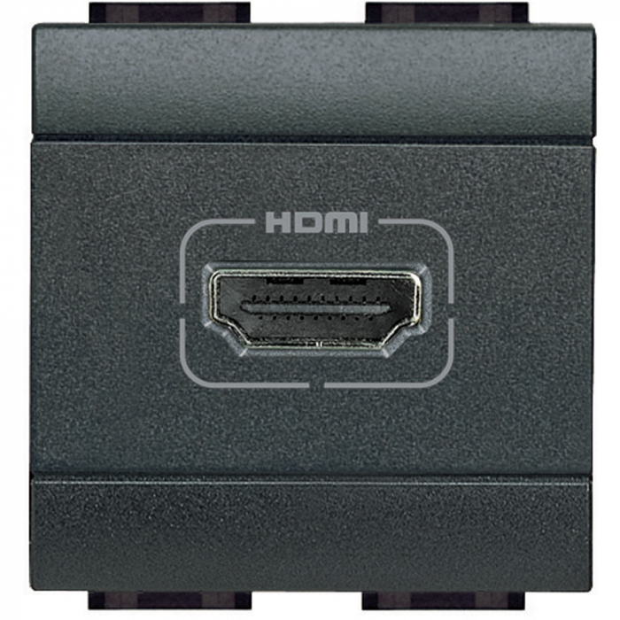 Priza conector HDMI Living Light Bticino 2M antracit L4284 [1]