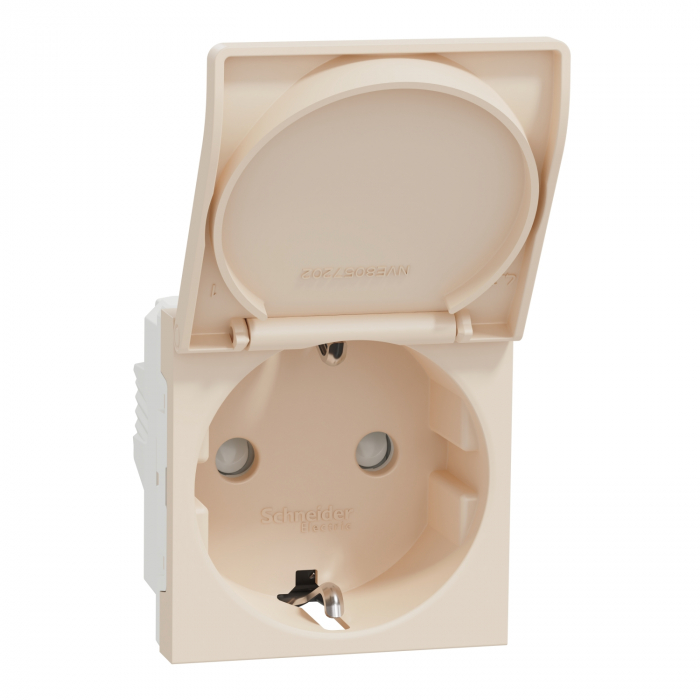 Priza cu capac schuko 2M Schneider Noua Unica bej NU303744TA [1]