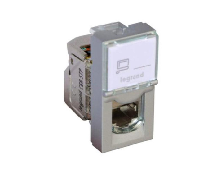 Priza Date RJ45 CAT6A STP 1M Legrand Mosaic aluminiu 079473 [1]