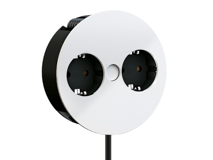 Priza dubla pentru blat TWIST cablu 2m alb mat Bachmann 931.250 [1]