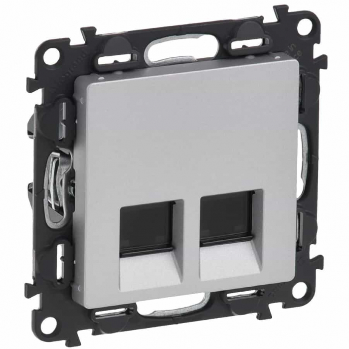 Priza dubla RJ45 FTP CAT5E Legrand Valena Life aluminiu 753354 [1]
