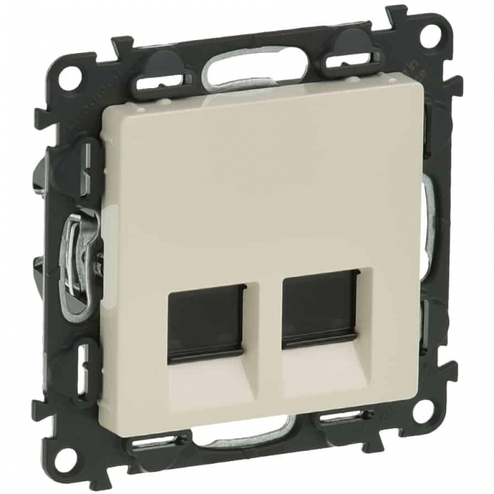 Priza dubla RJ45 STP CAT6A Legrand Valena Life ivoar 753249 [1]