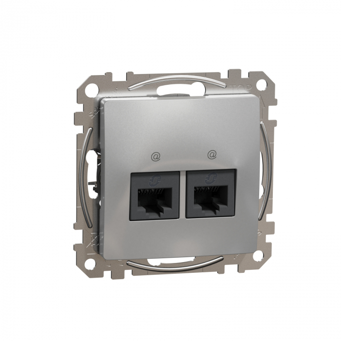 Priza dubla RJ45 UTP CAT5E  Schneider Sedna aluminiu SDD113452 [1]