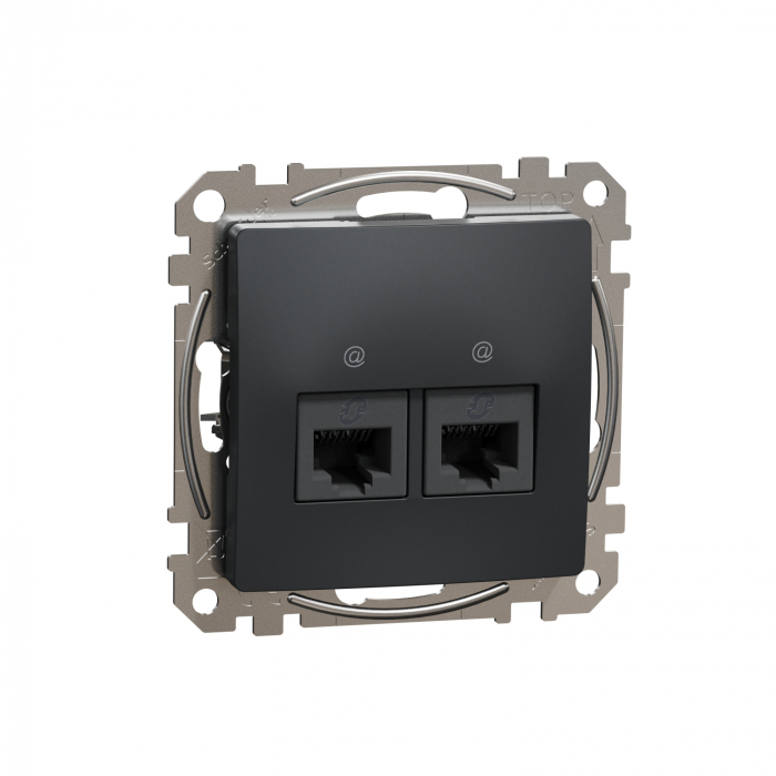 Priza dubla RJ45 UTP CAT5E  Schneider Sedna antracit SDD114452 [1]