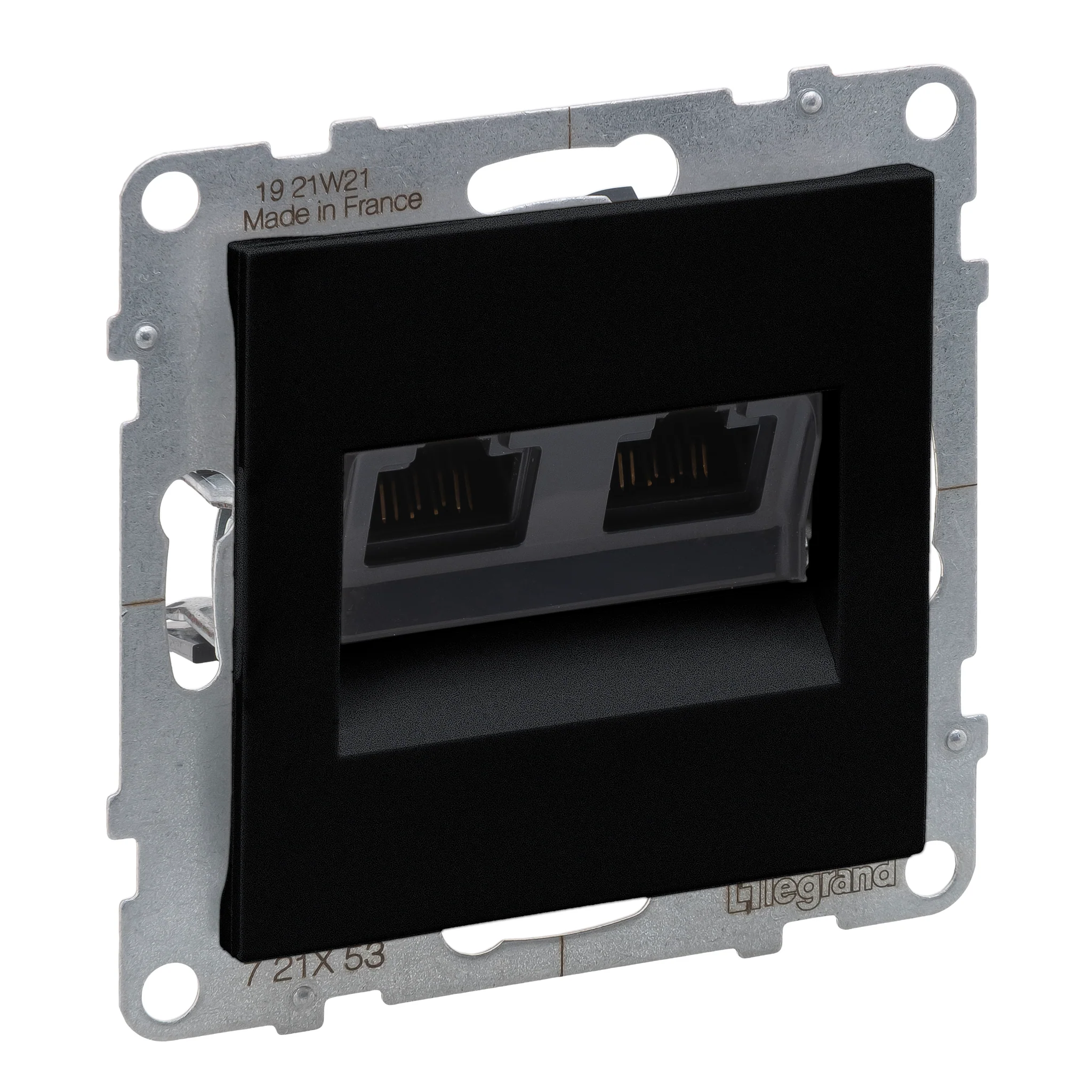 Priza dubla RJ45 UTP CAT6 Legrand Suno negru 721453 [1]