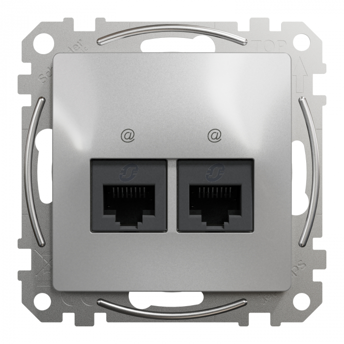Priza dubla RJ45 UTP CAT6  Schneider Sedna aluminiu SDD113462 [2]
