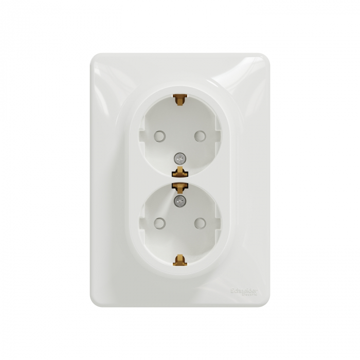 Priza dubla schuko cu protectie copii Schneider Sedna alb SDD311221 [2]