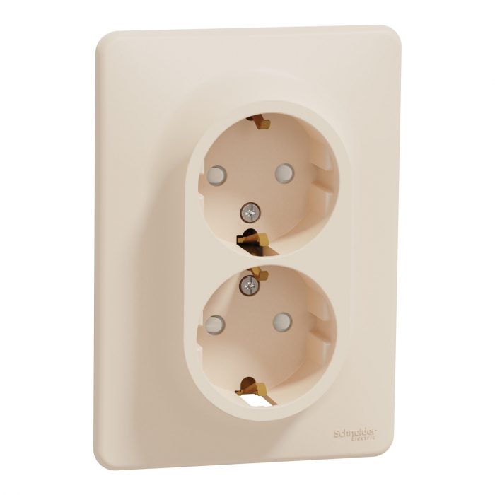 Priza dubla schuko cu protectie copii 16A Schneider Sedna bej SDD312221 [1]