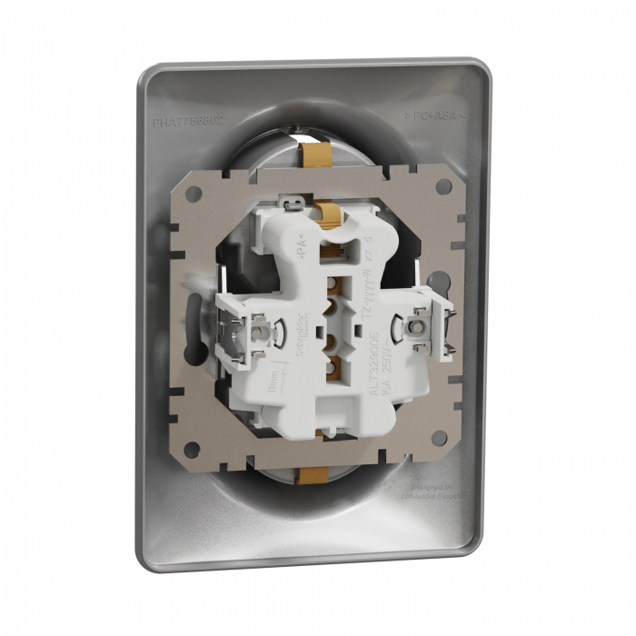 Priza dubla schuko cu protectie copii Schneider Sedna aluminiu SDD313221 [3]